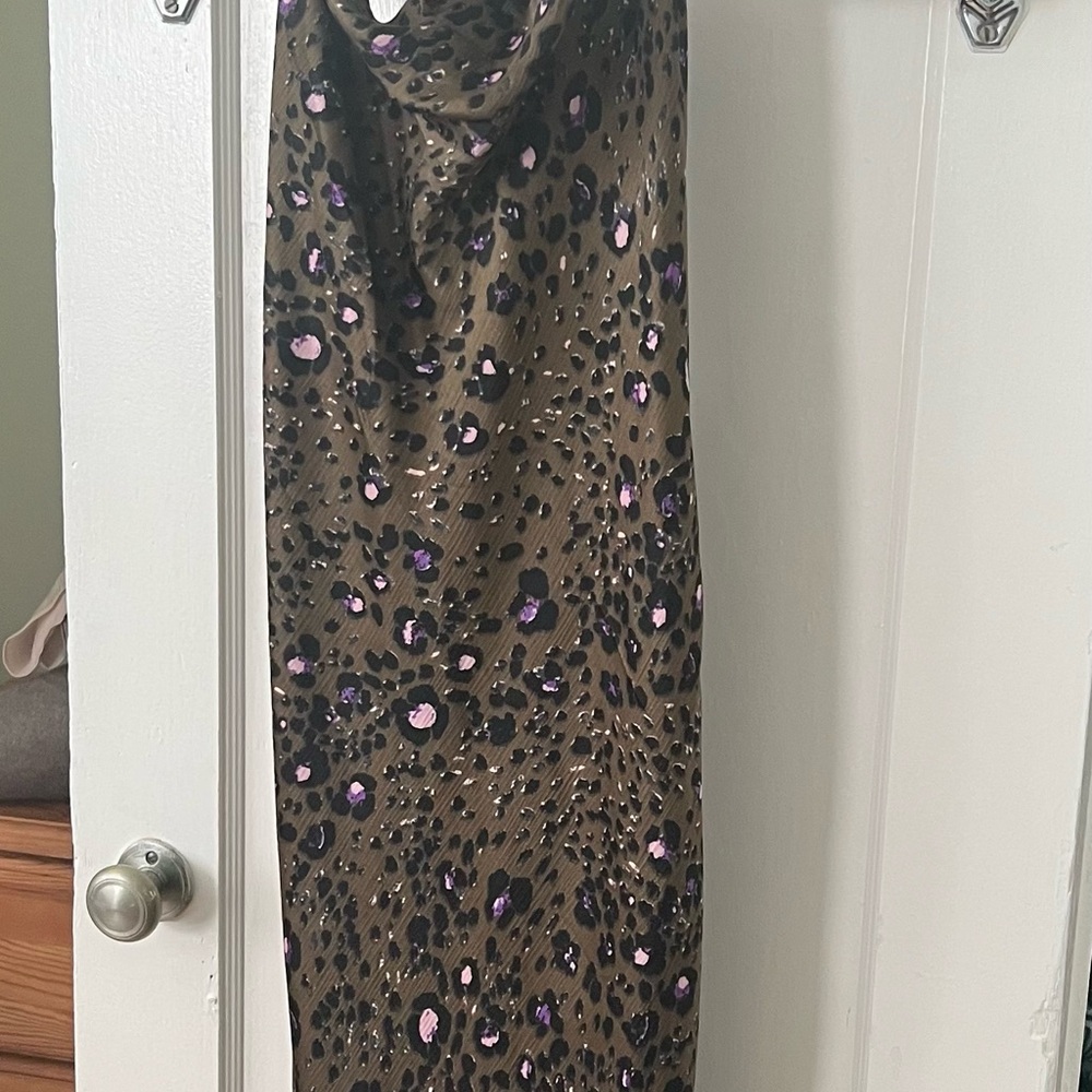 Walter Baker Olive Leopard Slip Dress